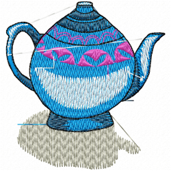 Teapots Embroidery Design 12